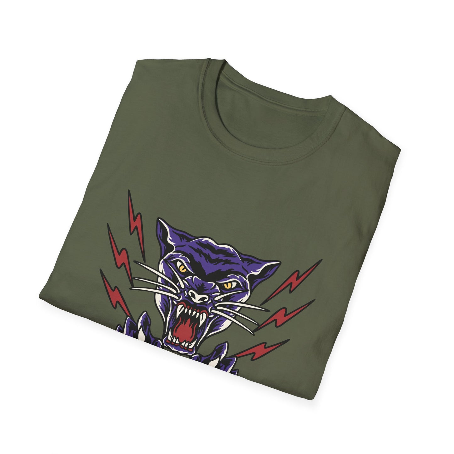 Fierce Purple Panther Lightning T-Shirt | Striking Wildcat Roar Graphic Tee for Edgy Style | Unleash Power!