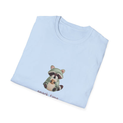 Irresistible Raccoon T-Shirt: "Snack Time is Mandatory" Funny Tee for Cookie & Animal Lovers – Cute Graphic Gift!