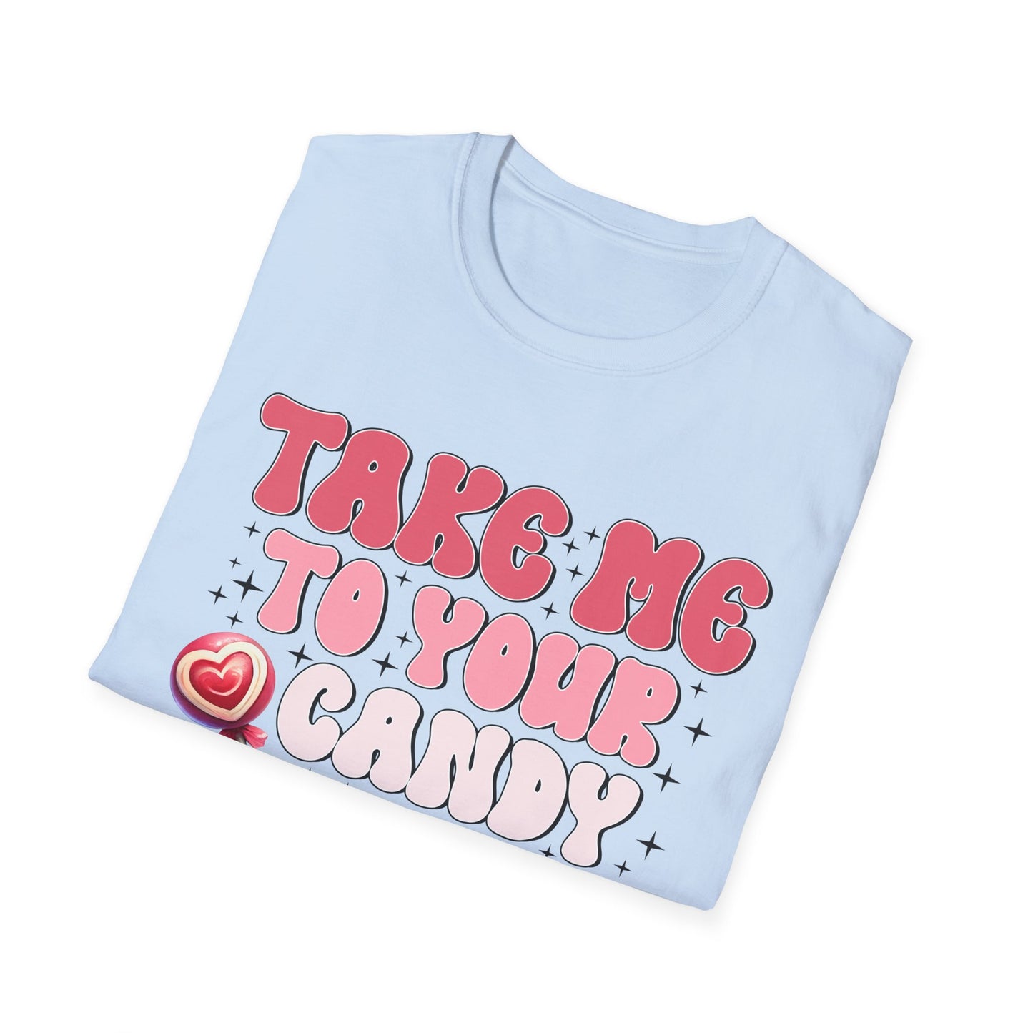 Sweet Retro Candy Shop T-Shirt | Groovy 'Take Me To Your Candy Shop' Tee with Heart Lollipop | Fun & Flirty Pop Culture Vibe