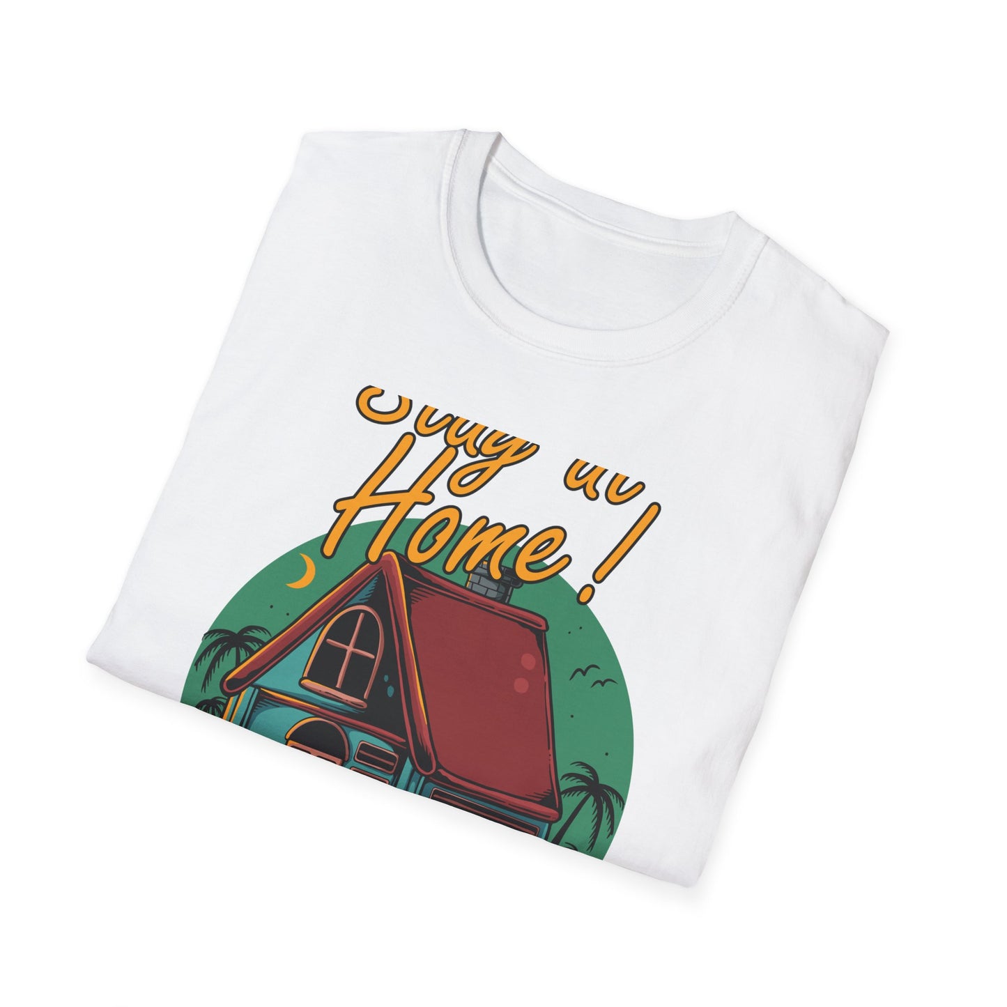 Cozy Stay at Home T-Shirt for Homebodies | Charming House & Palm Tree Design Tee | Ultimate Comfort Wear