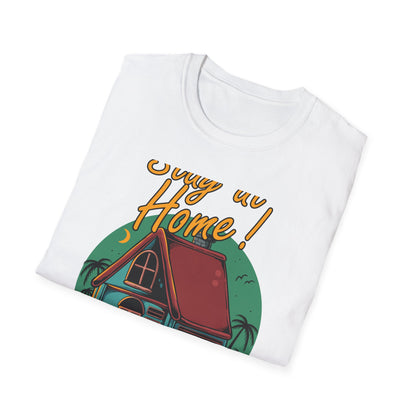 Cozy Stay at Home T-Shirt for Homebodies | Charming House & Palm Tree Design Tee | Ultimate Comfort Wear