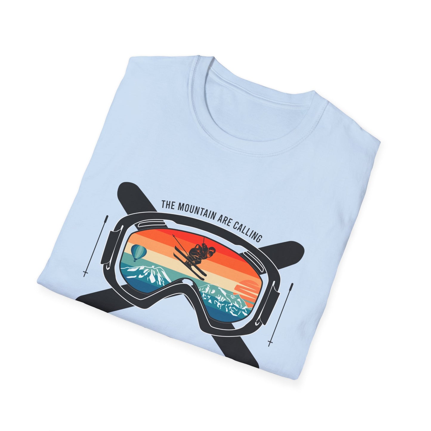 Epic Montana Ski Goggles T-Shirt - Vintage Sunset Mountain Adventure Tee for Skiers & Winter Sports Fans | The Mountain Are Calling