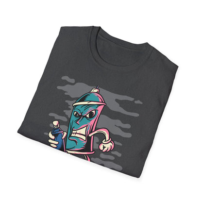 Bold Graffiti Spray Can T-Shirt - Edgy Urban Art Graphic Tee for Streetwear Fans | Unique Must-Have Design