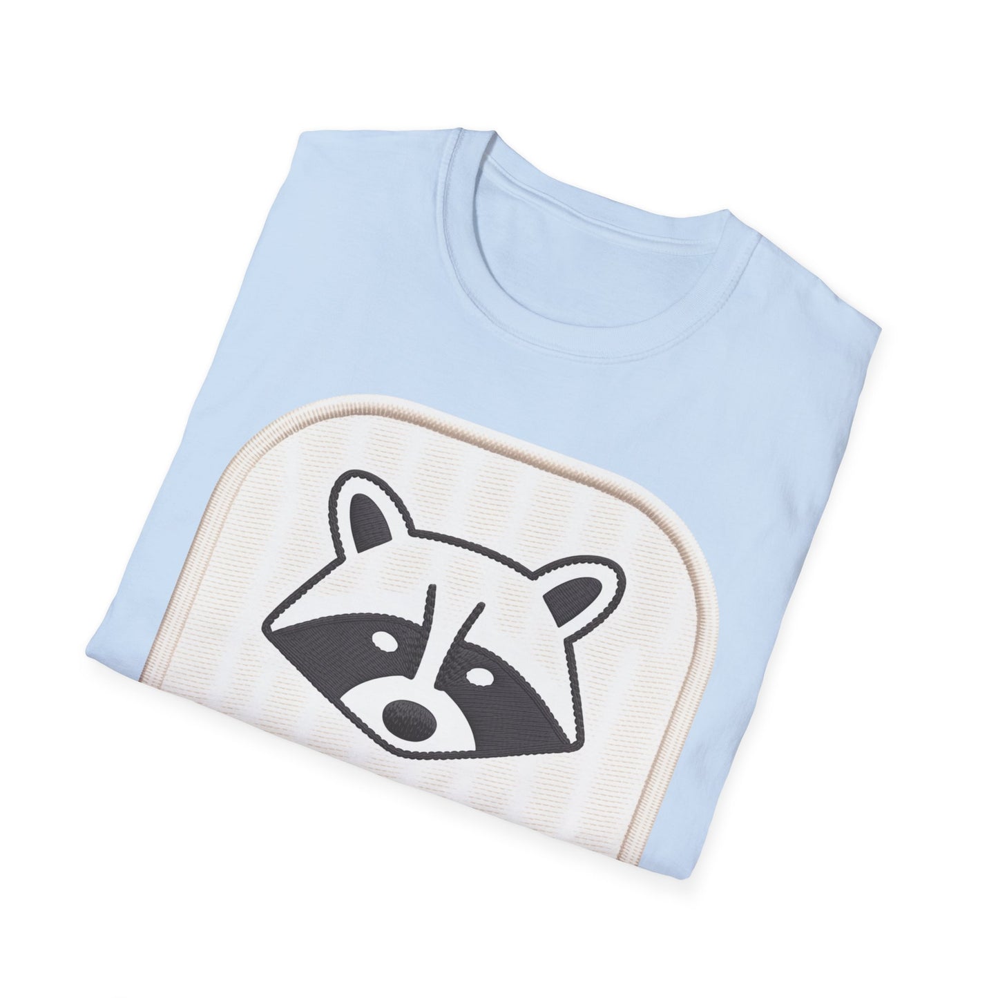 Hilarious "Snacks Required" Raccoon T-Shirt | Cute Embroidered Look Animal Lover Tee for Foodies & Casual Wear