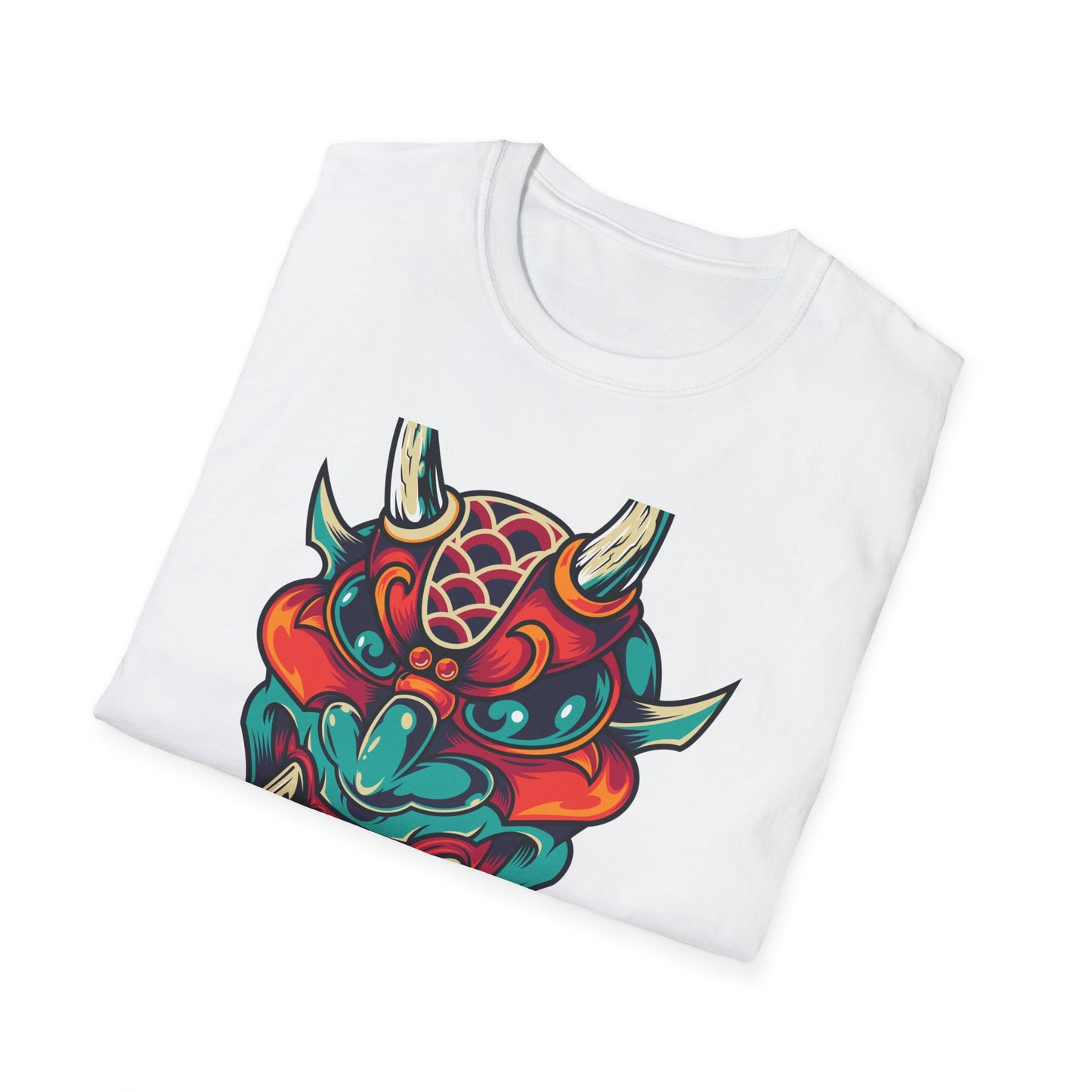 Epic Vibrant Japanese Oni Demon Mask T-Shirt | Mystical Hannya Culture Tee | Bold Streetwear Graphic Art