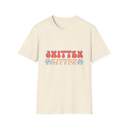 Adorable Smitten Kitten T-Shirt | Groovy Retro Paw Print Cat Lover Tee | Trendy Pet Mom Gift