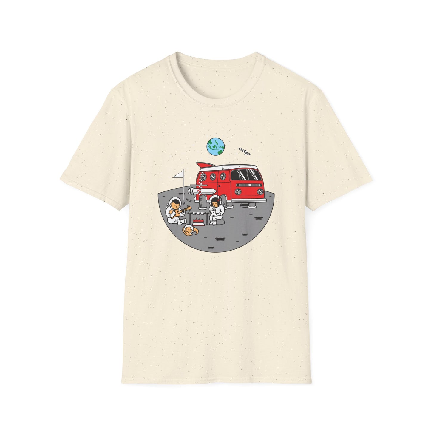 Epic Moon Camping T-Shirt: Astronauts, Space Van & Music Adventure Tee | Unique Cosmic Lover Gift