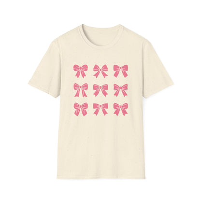 Charming Pink Bows T-Shirt | Adorable Coquette Aesthetic Tee for Women & Girls | Sweet Girly Fashion Top Gift