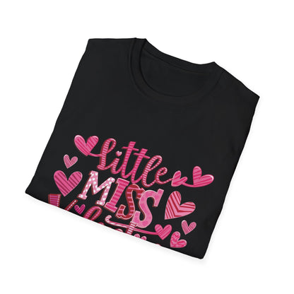Adorable Little Miss Valentine T-Shirt | Girls' Cute Pink Hearts Tee | Perfect February 14th Gift for Kids