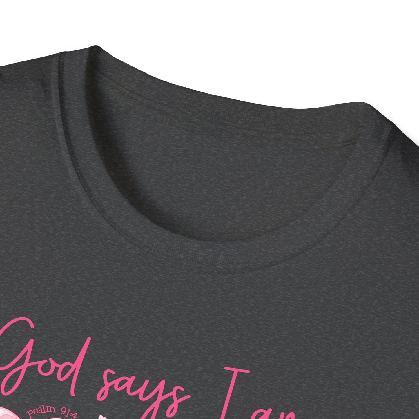 Powerful "God Says I Am" Christian T-Shirt for Women | Inspiring Bible Verse & Pink Bows Tee | Empowering Faith Gift