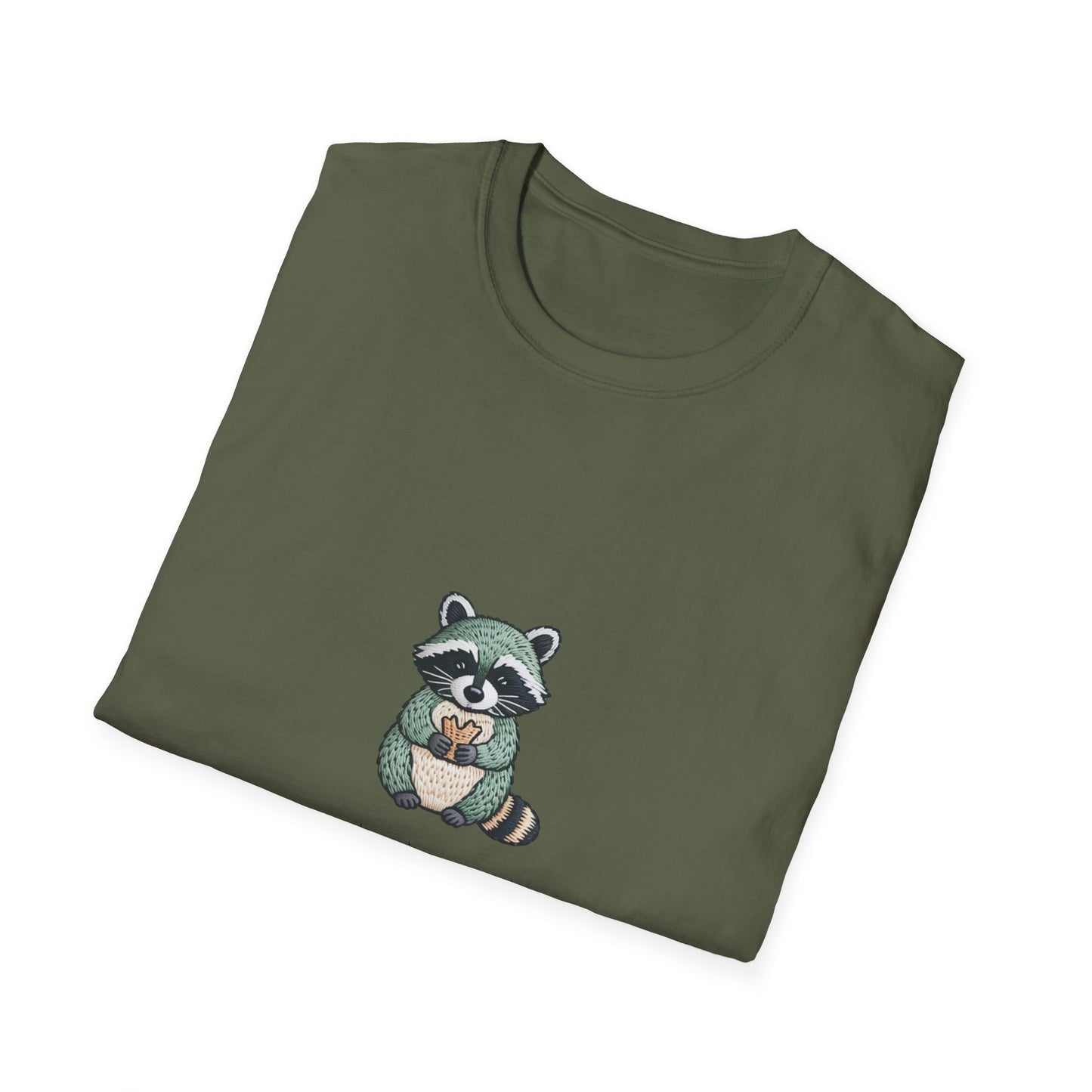Irresistible Snack Dependent Raccoon T-Shirt - Hilarious Foodie Animal Tee for Ultimate Comfort & Style