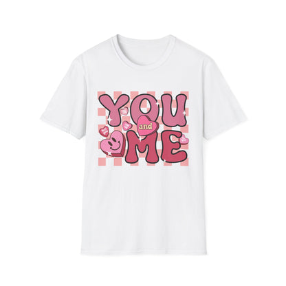 Sweet Retro YOU and ME T-Shirt - Groovy Valentine's Day Candy Heart Love Couple Tee