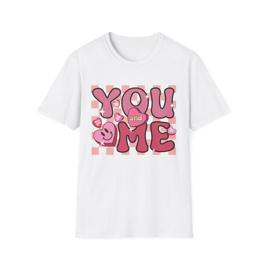 Sweet Retro YOU and ME T-Shirt - Groovy Valentine's Day Candy Heart Love Couple Tee