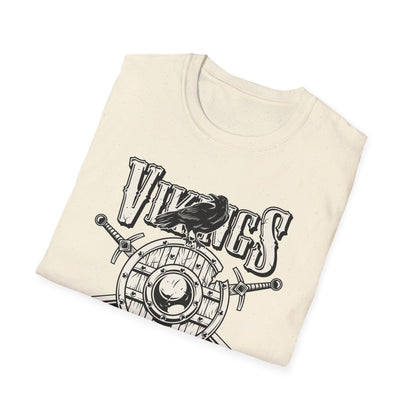 Epic Norse Viking Valhalla T-Shirt with Odin's Raven & Shield | Powerful Scandinavian Mythology Tee