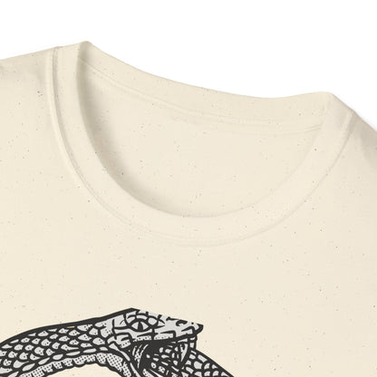 Unleash Your Inner Fire: Mystic Ouroboros & Leviathan Cross T-Shirt | Eternal Alchemy Symbol Tee