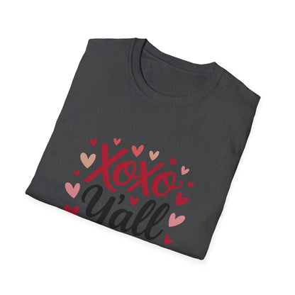 Charming Xoxo Y'all Hearts T-Shirt | Sweet Southern Love Tee | Perfect Valentine's Day Gift for Her