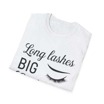Empowering "Long Lashes Big Confidence" T-Shirt - Chic Beauty Lover Tee for Women | Stunning Lash Tech Gift