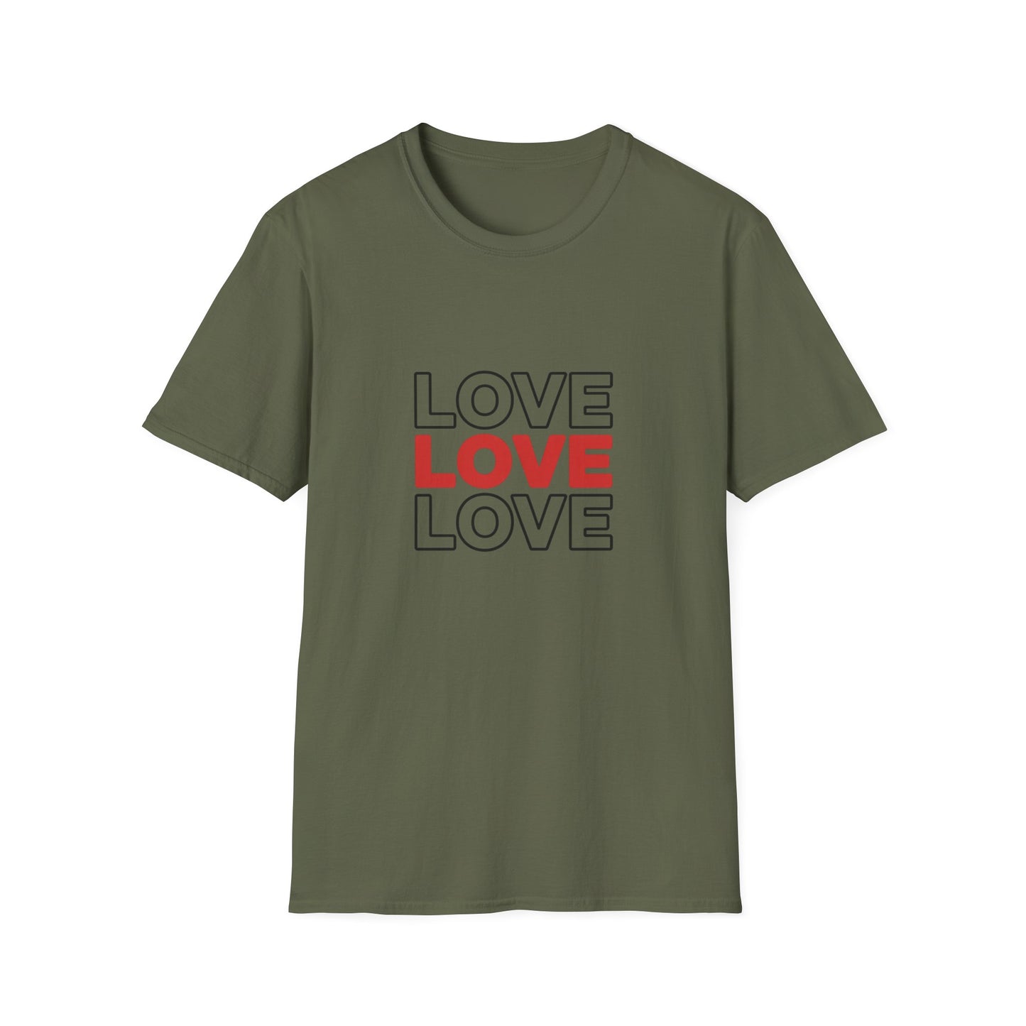 Powerful 'LOVE' T-Shirt - Bold Red & Outline Design | Expressive Unisex Apparel | Positive Message Tee Gift Idea