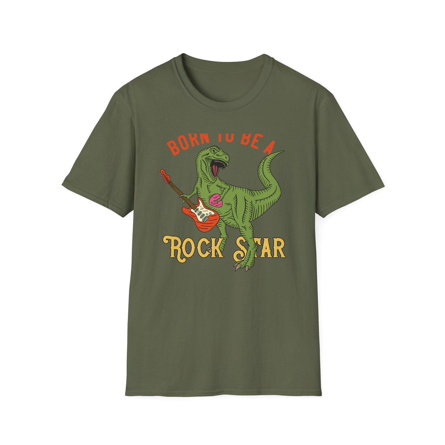 Epic Born to be a Rock Star T-Rex T-Shirt - Roaring Dinosaur Guitar Tee | Music Lover & Dino Fan Gift