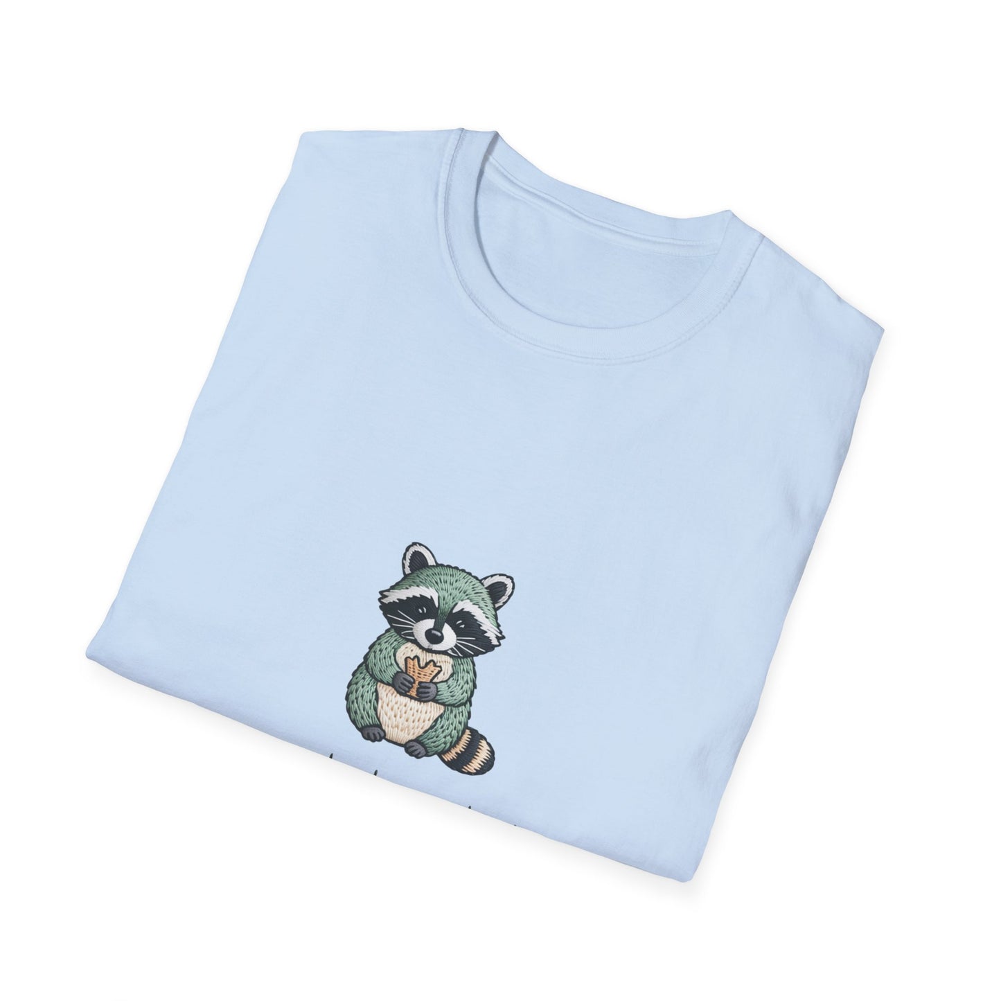 Irresistible Snack Dependent Raccoon T-Shirt - Hilarious Foodie Animal Tee for Ultimate Comfort & Style