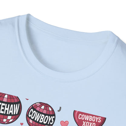 Howdy Valentine Cowboy T-Shirt | Sweet Western Love & YEEHAW Disco Heart Tee for Her | Unique Valentine's Day Gift