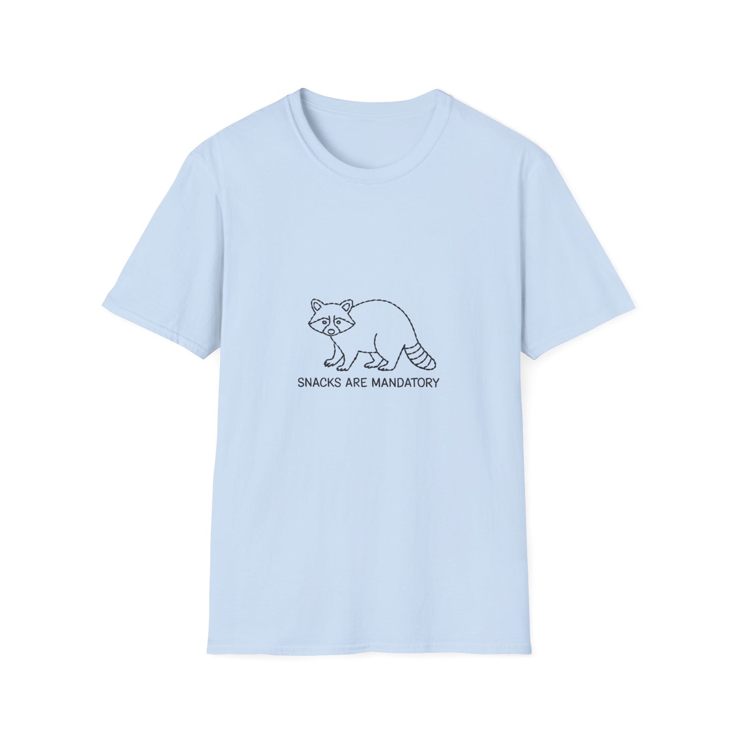 Hilarious Raccoon "Snacks Are Mandatory" T-Shirt | Funny Food Lover Tee | Cute Animal Gift