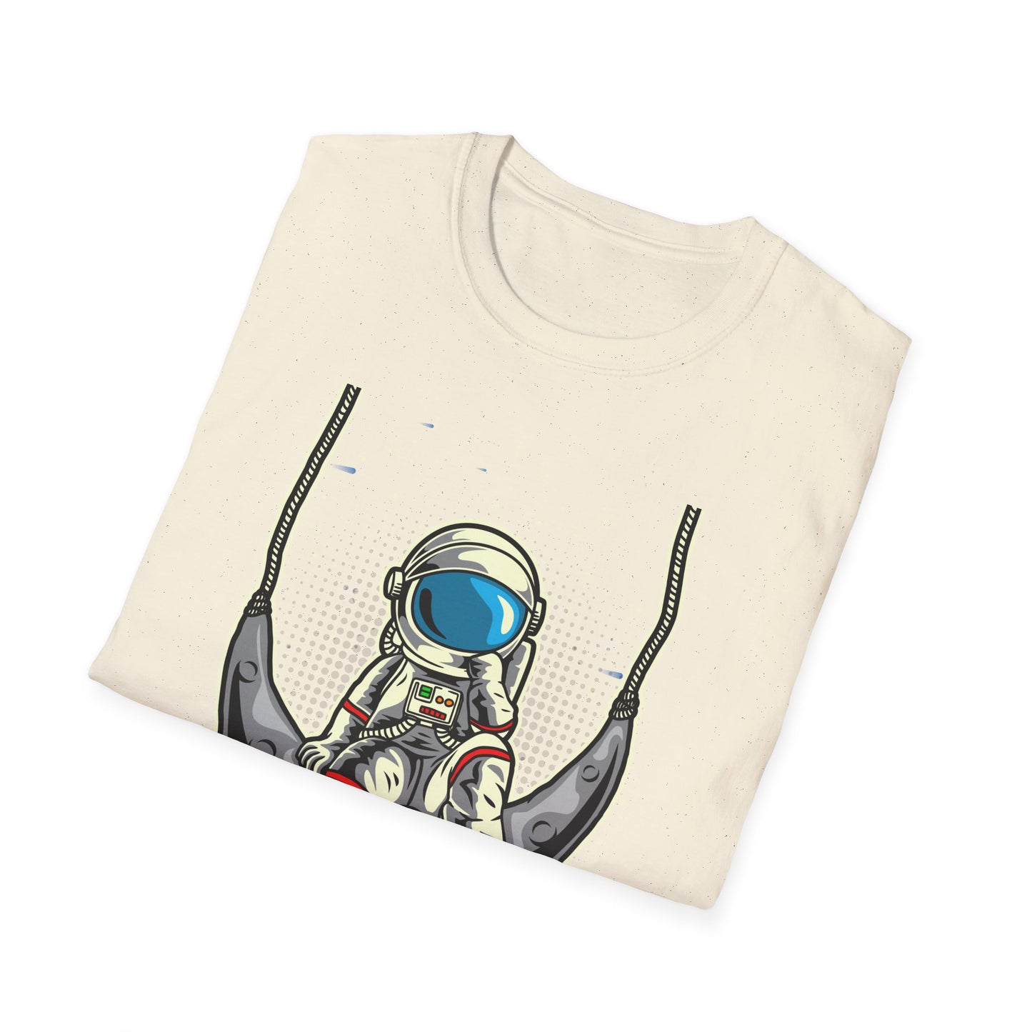 Cosmic Dreamer Astronaut Moon Swing T-Shirt | Unique Space Explorer Tee for Stargazers & Sci-Fi Fans