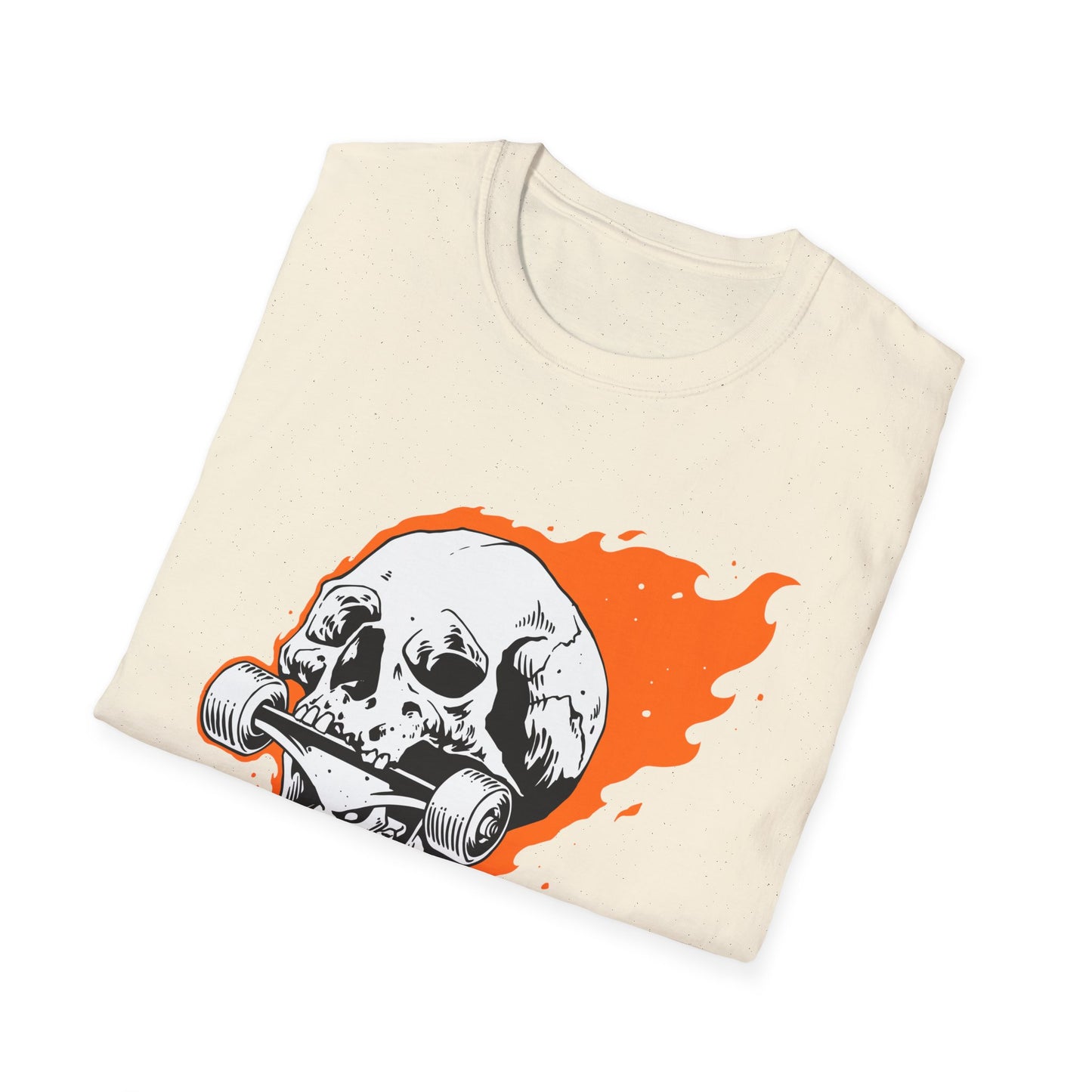 Epic Flaming Skull Skateboard T-Shirt – Rad Skater & Punk Rock Graphic Tee for Bold Street Style