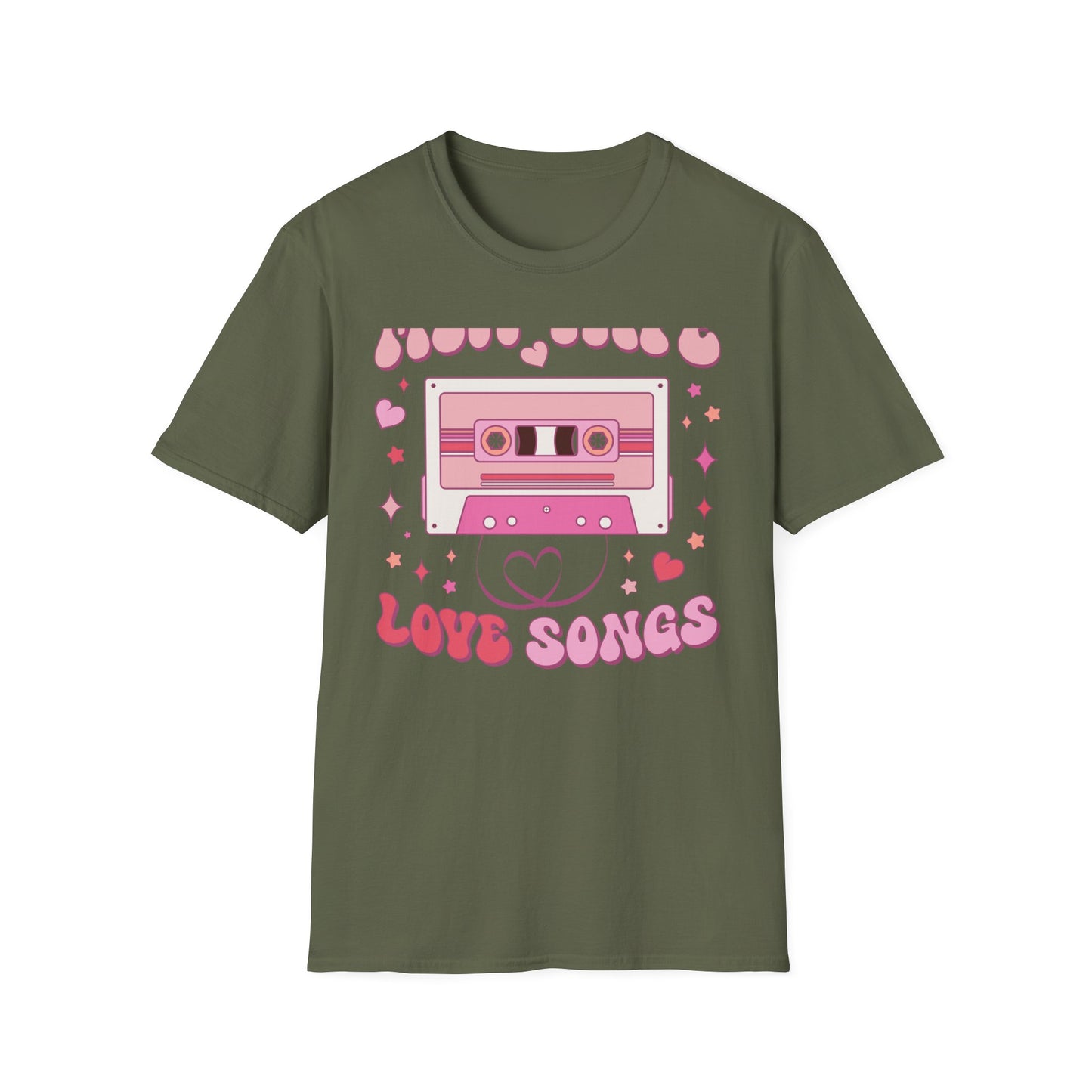 Groovy Mix Tape Love Songs T-Shirt | Retro Cassette Music Lover Tee | Sweet Vintage Valentine's Day Gift