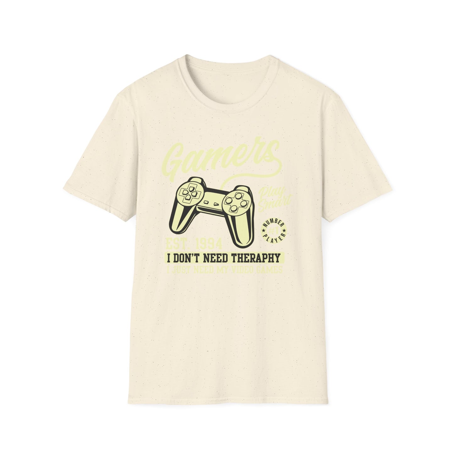 Hilarious Gamer T-Shirt: 'I Don't Need Therapy, Just My Video Games' - Retro Controller Tee for Ultimate Gaming Fans!