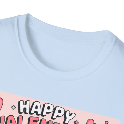 Happy Valentine's Day Floral T-Shirt | Retro Hearts & Daisy Bouquet Tee | Sweet Romantic Gift Idea