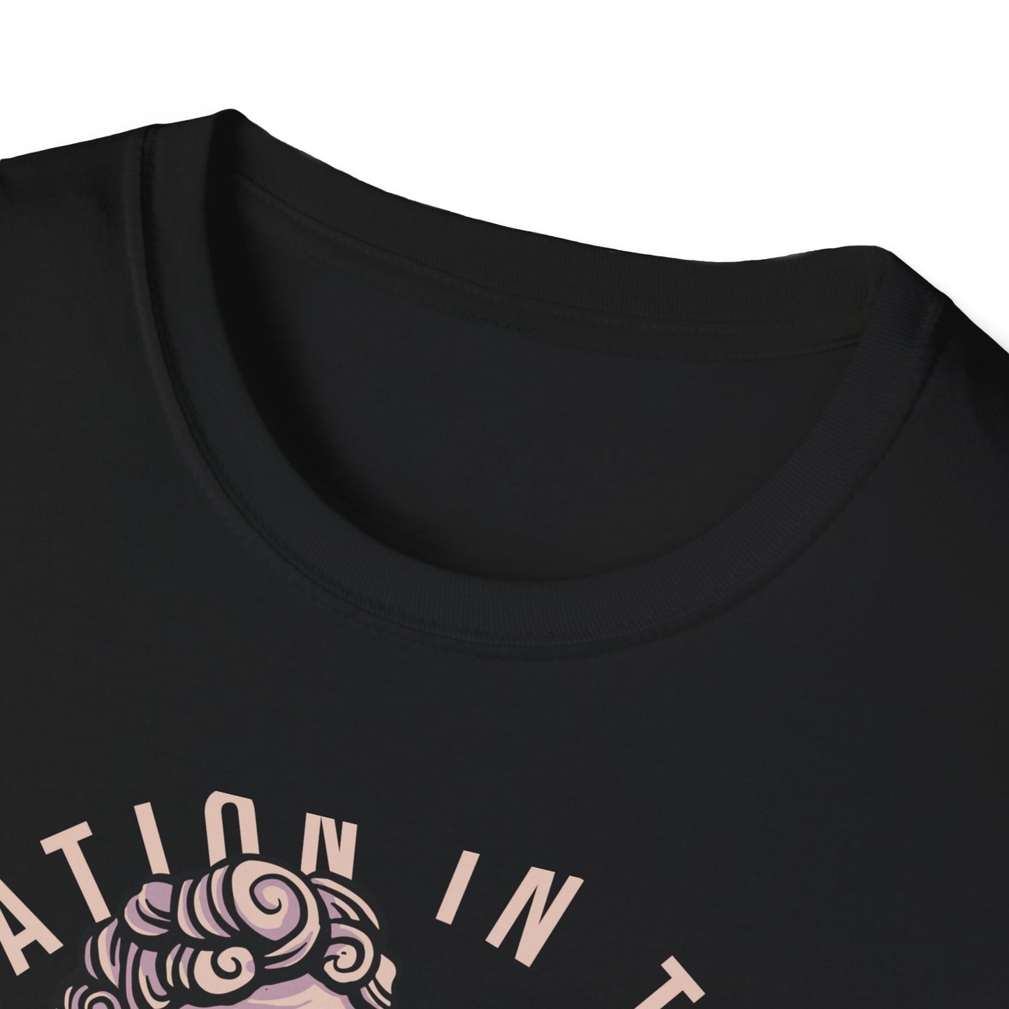 Captivating "Imagination in the Dark" Cherub T-Shirt - Aesthetic Blindfolded Angel Tee for Unique Style Seekers