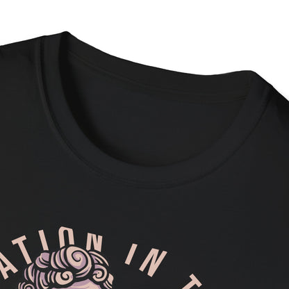 Captivating "Imagination in the Dark" Cherub T-Shirt - Aesthetic Blindfolded Angel Tee for Unique Style Seekers