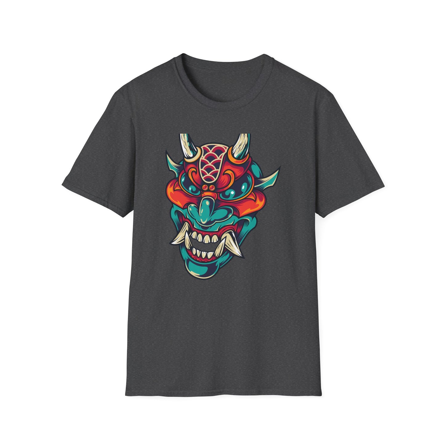 Epic Vibrant Japanese Oni Demon Mask T-Shirt | Mystical Hannya Culture Tee | Bold Streetwear Graphic Art