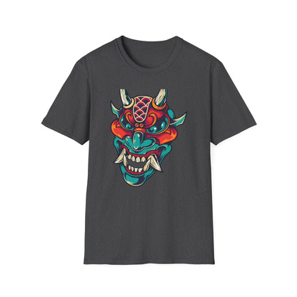 Epic Vibrant Japanese Oni Demon Mask T-Shirt | Mystical Hannya Culture Tee | Bold Streetwear Graphic Art