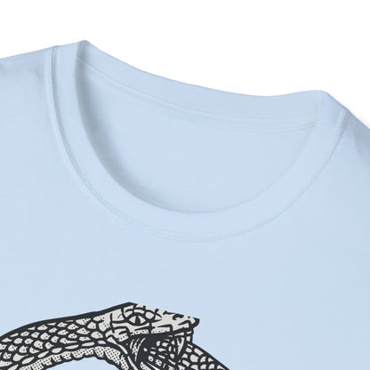 Mystical Ouroboros Serpent T-Shirt with Alchemical Leviathan Cross & Pillars - Esoteric Wisdom Tee