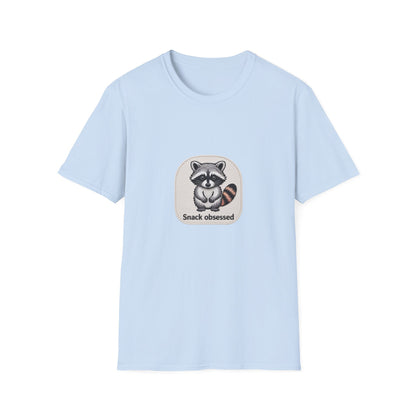 Cute Snack Obsessed Raccoon T-Shirt | Adorable Animal Lover Funny Tee | Must-Have Graphic Gift for Foodies