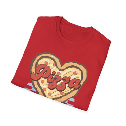 Retro Pizza Is My Valentine T-Shirt | Heart-Shaped Pizza Lover Tee | Funny Anti-Valentine Foodie Gift | Unique & Cozy