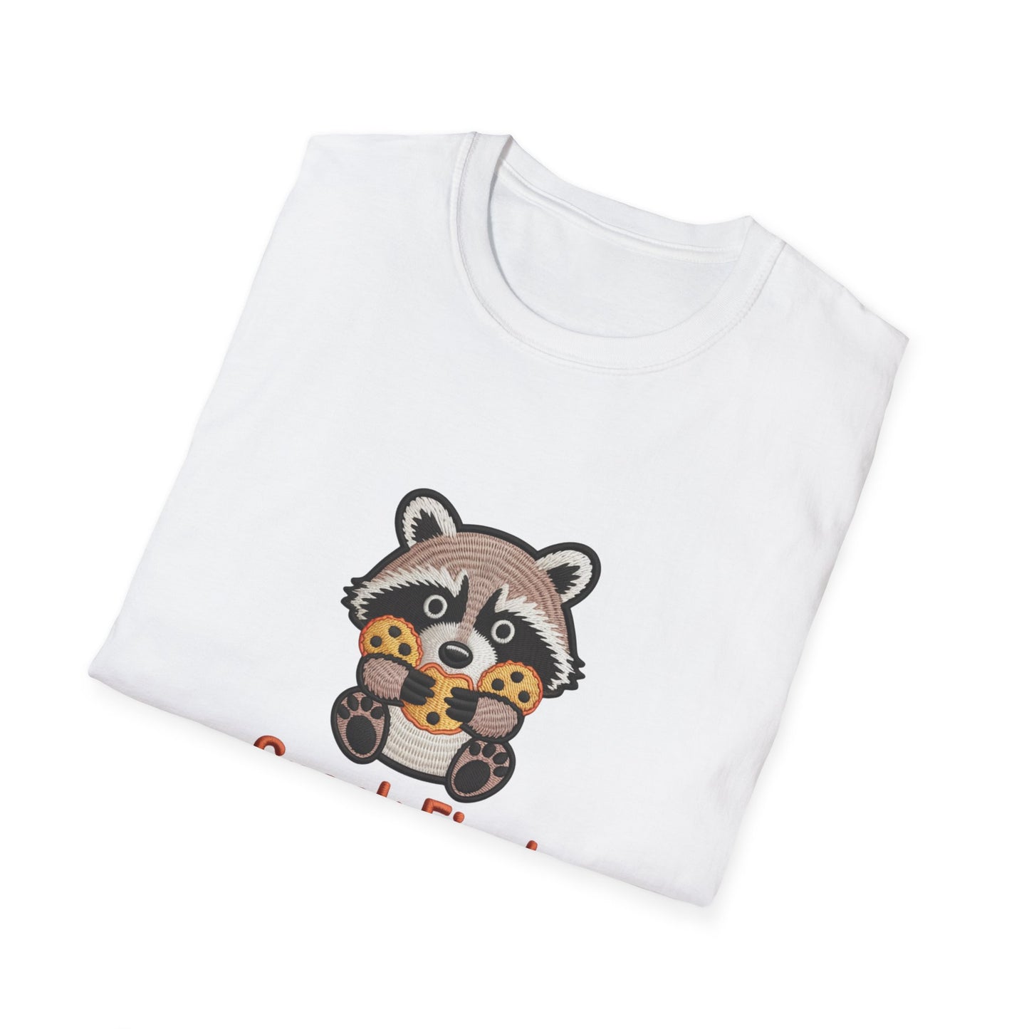 Irresistible "Snack First Mood Second" Raccoon T-Shirt | Cute Foodie Comfort Tee & Funny Gift