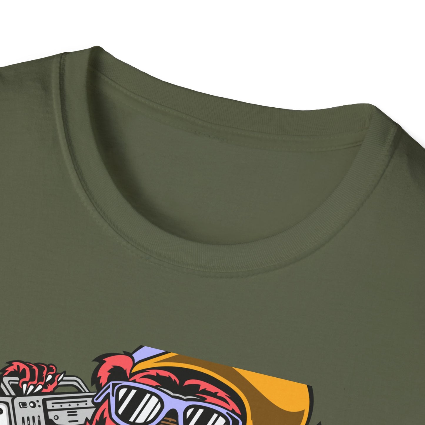 Rad Hip Hop Bear Boombox T-Shirt - Retro Street Style Graphic Tee for Music Lovers & 90s Fans