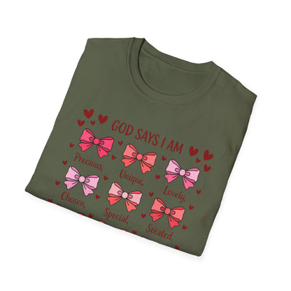 God Says I Am Precious Unique Lovely T-Shirt | Empowering Christian Affirmation Tee for Women & Girls | Faith & Self-Worth Gift