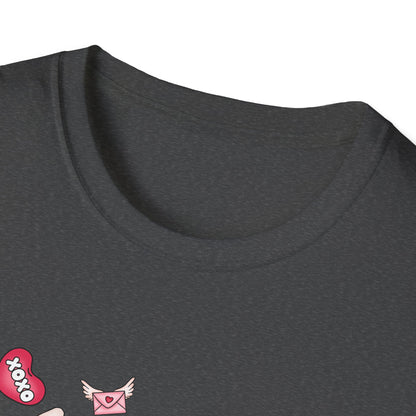 Charming Valentine's LOVE Gnome T-Shirt - Adorable Heart & Rose Tee for Her, Perfect Romantic Gift Idea