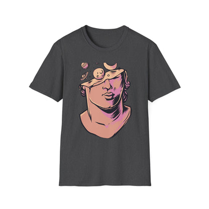 Stunning Cosmic Mind T-Shirt | Celestial Statue Aesthetic Art Tee | Unique Space & Planets Dreamer Top