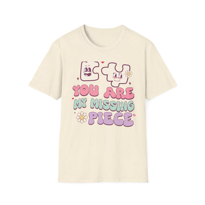 Romantic You Are My Missing Piece T-Shirt | Groovy Couple's Love Tee | Perfect Valentine's Day Soulmate Gift