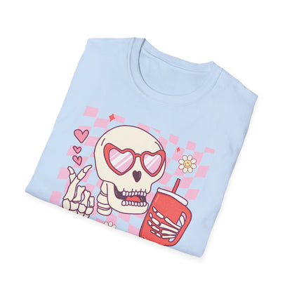 Groovy Skeleton T-Shirt: "If I Had Feelings They'd Be For You" - Funny Retro Love Tee with Heart Glasses
