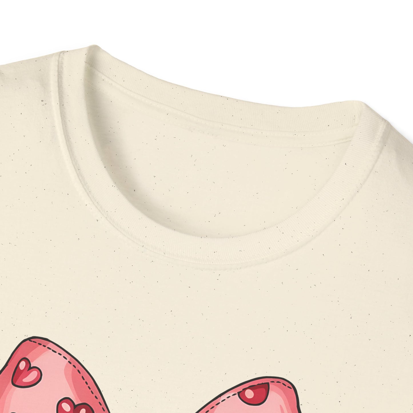 Sweet Mosaic Heart & Pink Bow T-Shirt | Adorable Valentine's Day Gift for Her | Unique Love Design