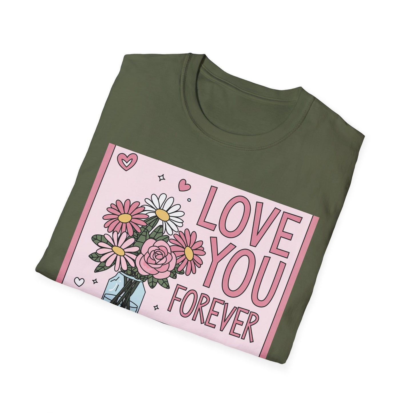 Love You Forever Floral T-Shirt | Romantic Valentine's Day Tee | Sweet Anniversary Gift for Her