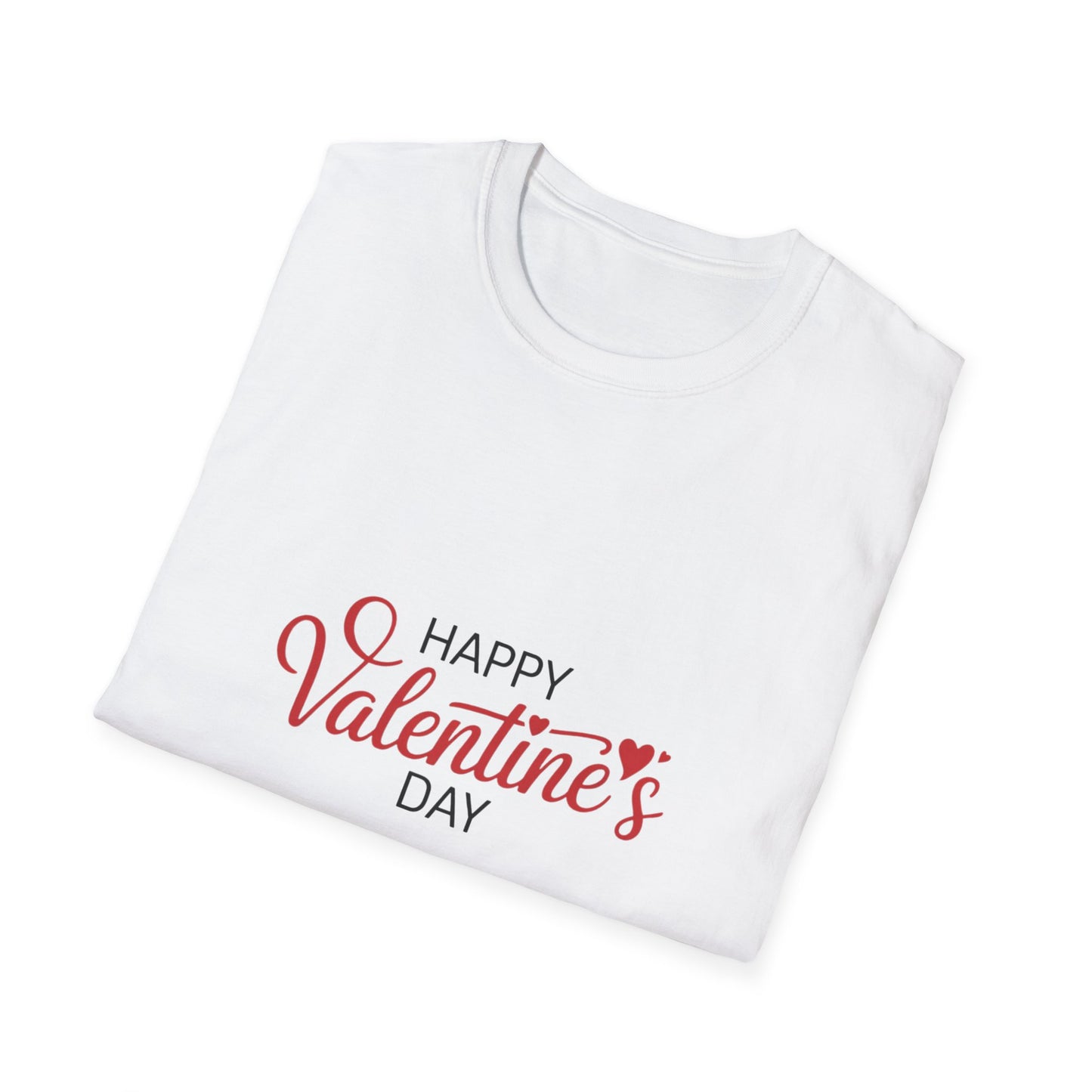 Romantic Happy Valentine's Day T-Shirt | Script Love Hearts Tee for Couples & Sweethearts | Perfect V-Day Gift