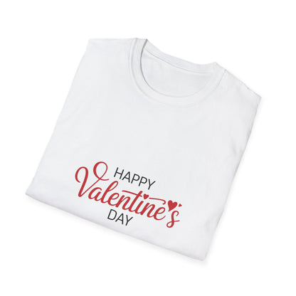 Romantic Happy Valentine's Day T-Shirt | Script Love Hearts Tee for Couples & Sweethearts | Perfect V-Day Gift