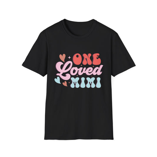 ONE Loved MIMI T-Shirt | Adorable Retro Groovy Grandma Gift | Sweet Mother's Day Grandparent Tee